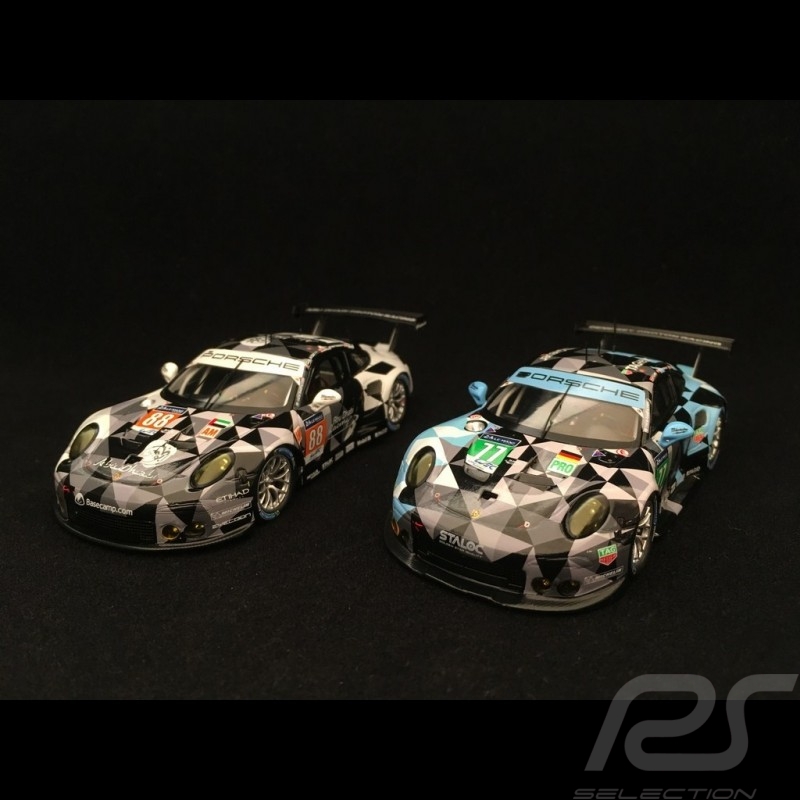 Duo Porsche 911 GT3 RSR type 991 Le Mans 2016 1/43 Spark S5142 / S5133
