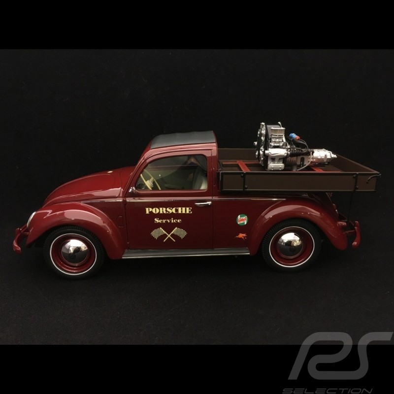 Volkswagen VW Cox Beutler Porsche Service avec moteur Porsche Carrera rouge 1/18 Schuco 450009300