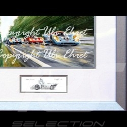 Porsche Poster 917 K Gulf n° 21 and 22 at full speed with frame limited edition signed by Uli Ehret - 111