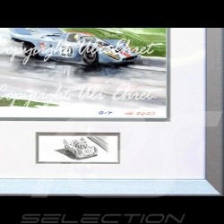 Porsche Poster 917 K Gulf n° 20 in rain with frame limited edition signed by Uli Ehret - 27