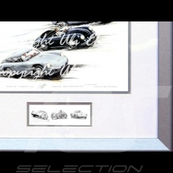 Porsche Poster Carrera GTL / 356 Speedster / 560 Spyder mit Rahmen limitierte Auflage signiert von Uli Ehret - 118