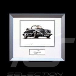 Porsche 356 C Cabriolet noir cadre bois alu avec esquisse noir et blanc Edition limitée Uli Ehret - 139