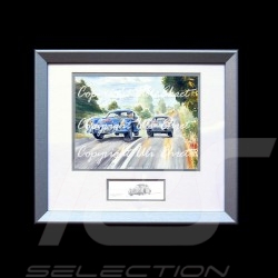 Porsche 356 Duo race Danemark wood frame aluminum with black and white sketch Limited edition Uli Ehret - 187