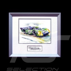 Porsche 917 LH n° 3 Le Mans 1970 psychedelic wood frame aluminum with black and white sketch Limited edition Uli Ehret - 275
