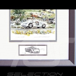 Porsche 718 RS 61 Targa Forio Moss Hill wood frame aluminum with black and white sketch Limited edition Uli Ehret - 136