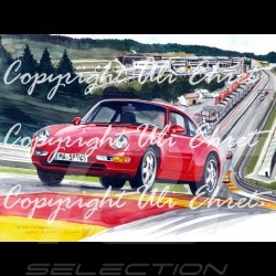Porsche 804 Grosser Preis von Frankreich reproduction d'une affiche originale de Erich Strenger
