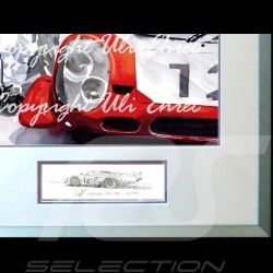 Porsche 917 LH n° 12 1969 white red with pilot aluminum frame with black and white sketch Limited edition Uli Ehret - 27