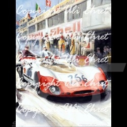 Porsche 804 Grosser Preis von Frankreich reproduction d'une affiche originale de Erich Strenger