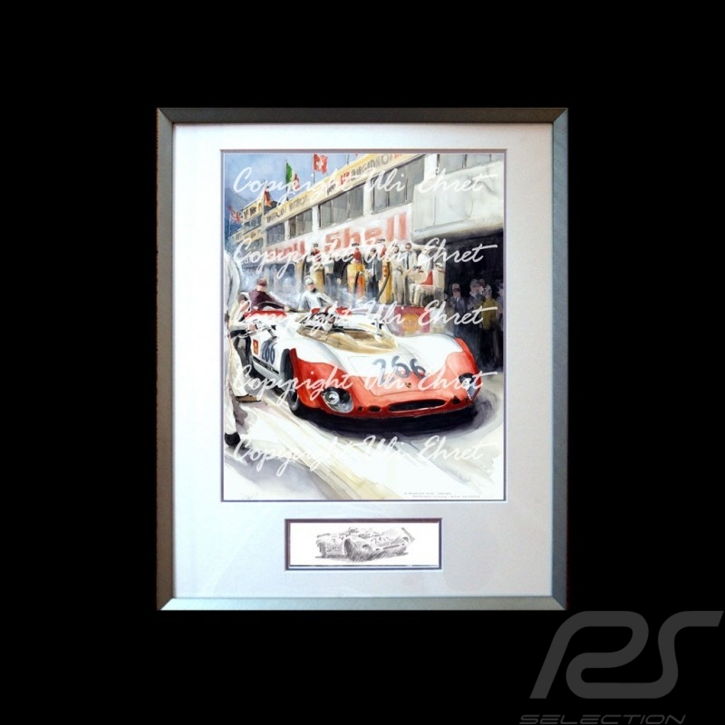 Porsche 804 Grosser Preis von Frankreich reproduction d'une affiche originale de Erich Strenger