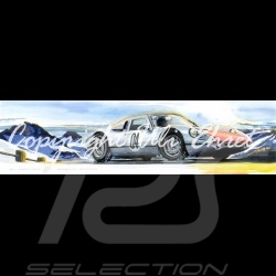 Porsche Poster 904 GTS am Berg schwarz Holzrahmen mit Schwarz-Weiß Skizze Limitierte Auflage Uli Ehret - 591