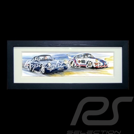 Porsche 911 type 964 Duo street / race wood frame black with black and white sketch Limited edition Uli Ehret - 602