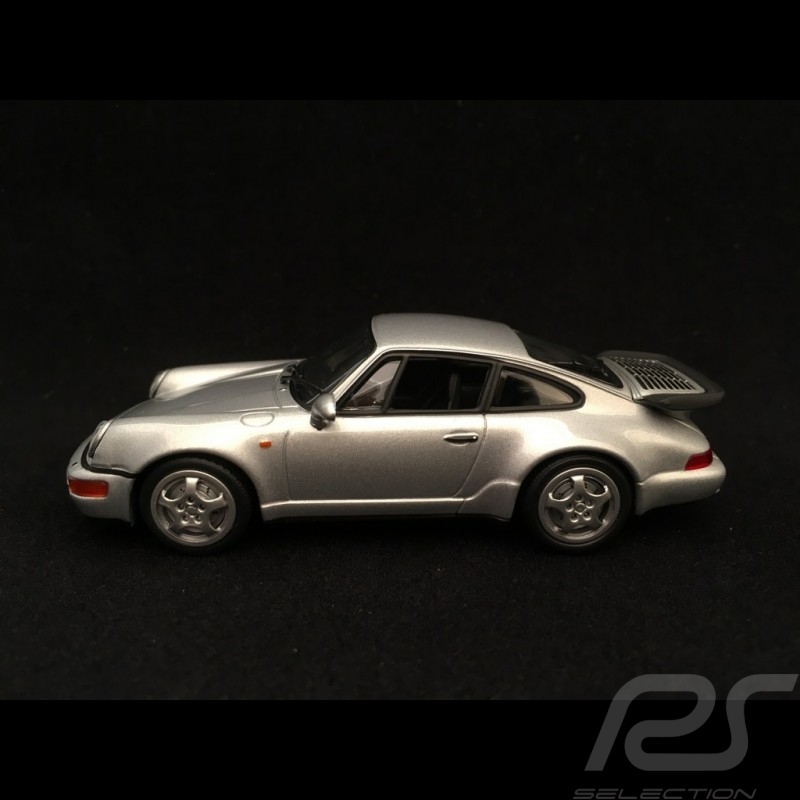 Porsche 911 type 964 Turbo silver grey 1/43 Minichamps 943069103