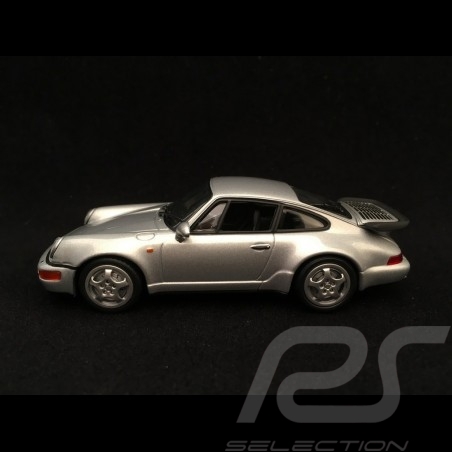 Porsche 911 type 964 Turbo silver grey 1/43 Minichamps 943069103
