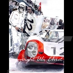 Porsche 804 Grosser Preis von Frankreich reproduction d'une affiche originale de Erich Strenger