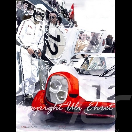 Porsche 804 Grosser Preis von Frankreich reproduction d'une affiche originale de Erich Strenger