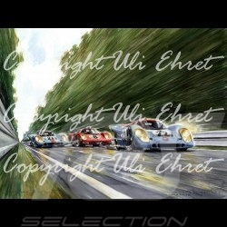 Porsche 804 Grosser Preis von Frankreich reproduction d'une affiche originale de Erich Strenger