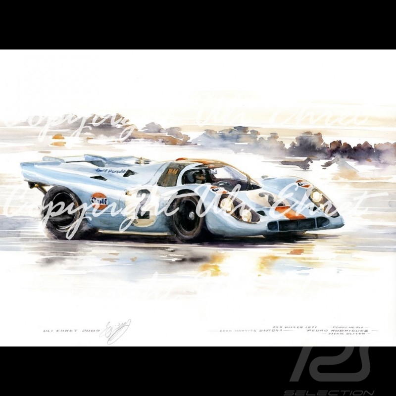 Porsche 917 K n° 2 Sieger Daytona 1971 auf Leinwand Limitierte Auflage Uli Ehret - 238