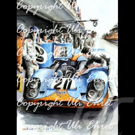 Porsche 804 Grosser Preis von Frankreich reproduction d'une affiche originale de Erich Strenger