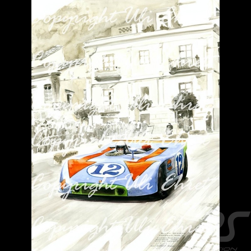 Porsche 804 Grosser Preis von Frankreich reproduction d'une affiche originale de Erich Strenger