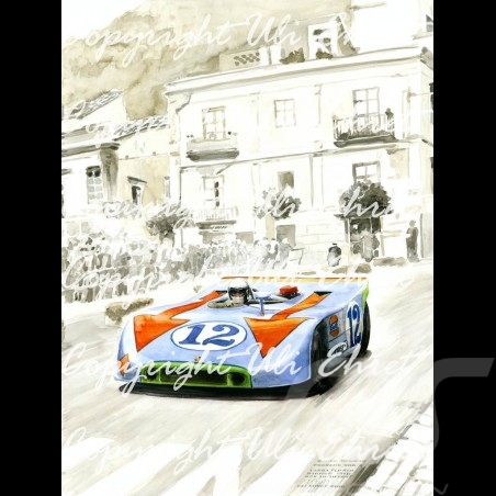 Porsche 804 Grosser Preis von Frankreich reproduction d'une affiche originale de Erich Strenger