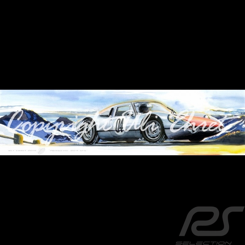 Porsche 804 Grosser Preis von Frankreich reproduction d'une affiche originale de Erich Strenger