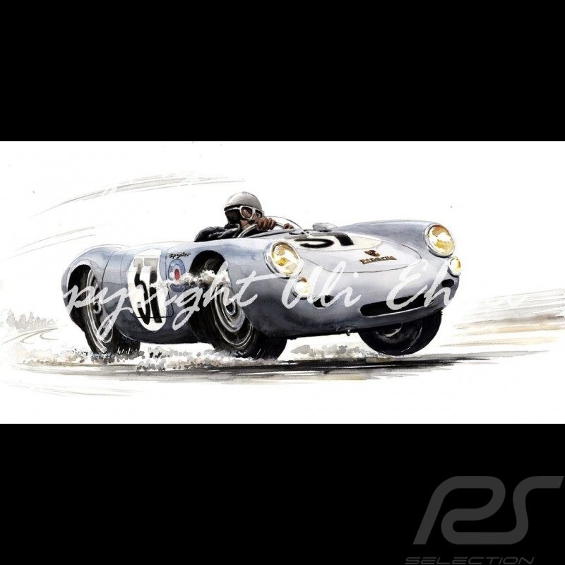 Porsche 550 Le Mans 1955 n° 37 von Frankenberg auf Leinwand Limitierte Auflage Uli Ehret - 113