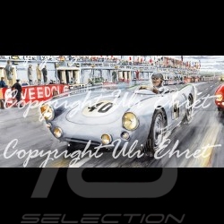 Porsche 550 Le Mans 1954 n° 40 von Frankenberg Edition limitée Uli Ehret - 134 - sur toile canvas Leinwand