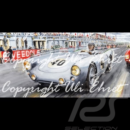 Porsche 550 Le Mans 1954 n° 40 von Frankenberg Edition limitée Uli Ehret - 134 - sur toile canvas Leinwand