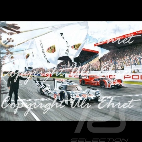 Porsche 919 n°19 victoire Le Mans 2015 Edition limitée Uli Ehret - 566 - sur toile canvas Leinwand