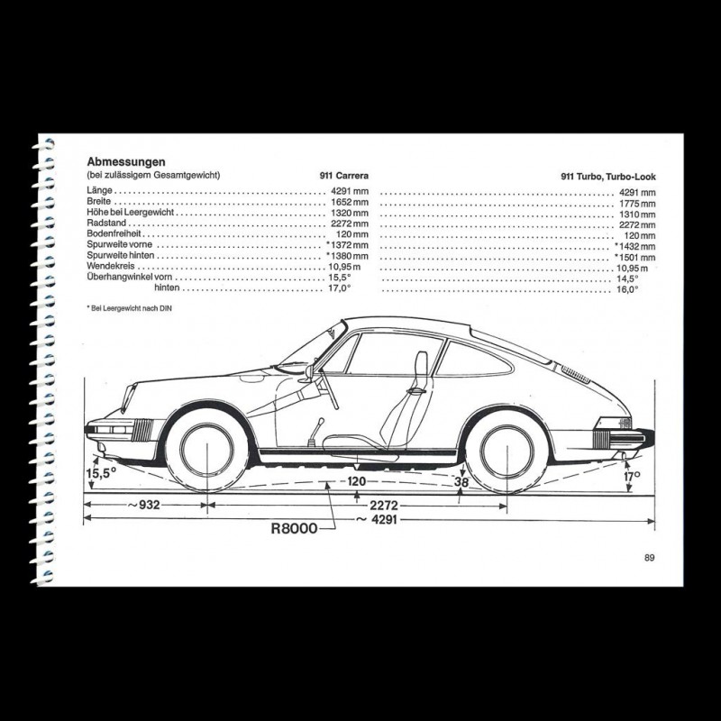 Porsche 911 Carrera Turbo G-Modell Betriebsanleitung Bedienungsanleitung Mj1986 