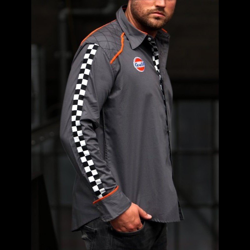 chemise-gulf-drapeau-damier-grise-homme
