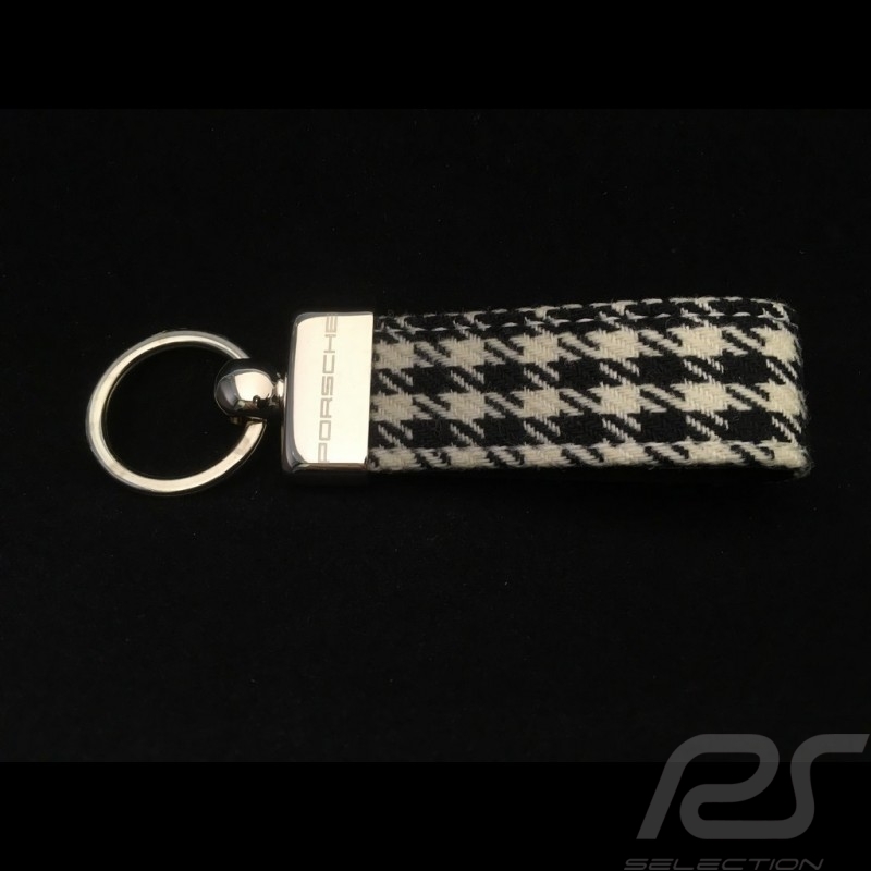 Keyring Porsche 911 Targa 4S Pepita houndstooth leather WAX01020416