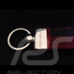 Porte-clés Porsche Tissu de siège à carreaux rouge red rot Keyring  Schlüsselanhänger 