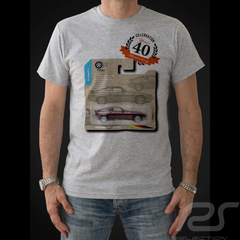 T-shirt Porsche 928 Geburgstag 40 Jahre grau - Herren