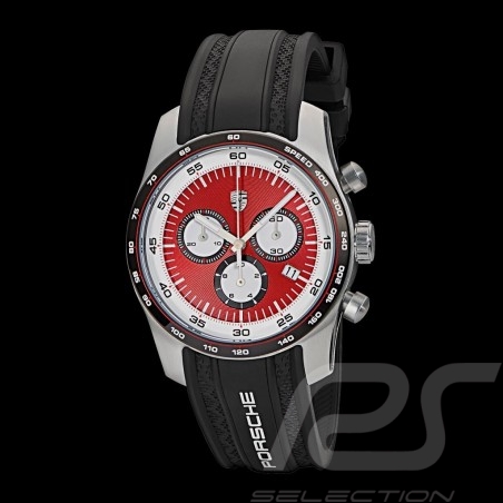 Montre Porsche Chrono Sport argent / rouge / blanc / noir WAP0700040J Watch Uhr