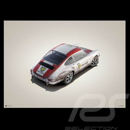 Porsche Poster 911 R Record de vitesse Monza 1967 Speed Record Geschwindigkeitsaufzeichnung