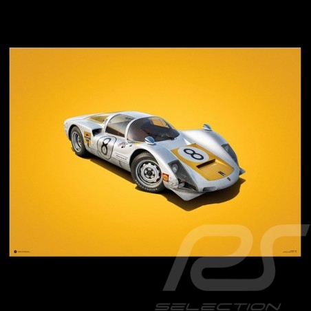 Porsche Poster 906 Carrera 6 vainqueur Fuji 1967