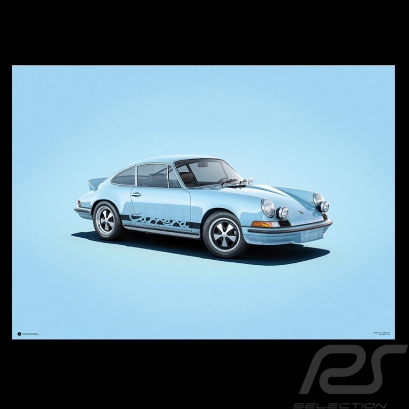 Porsche Poster 911 Carrera RS 1973 Blue - Colors of Speed