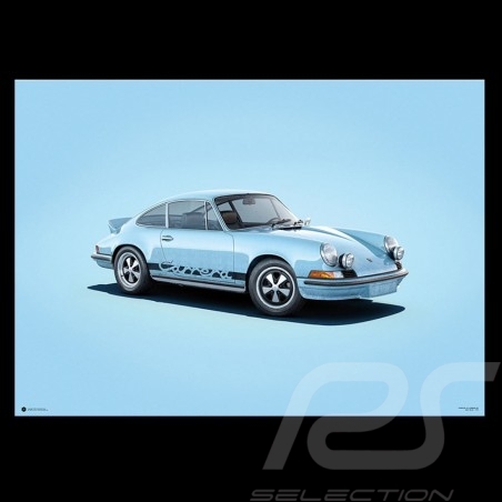 Porsche Poster 911 Carrera RS 1973 blau