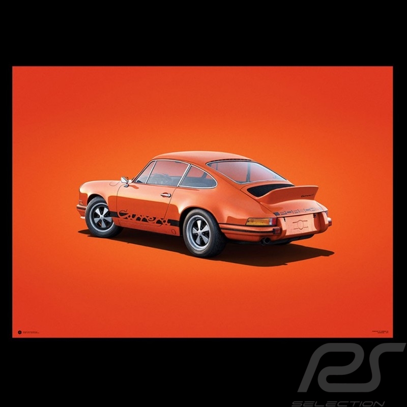 Porsche Poster 911 Carrera RS 1973 tangerine orange