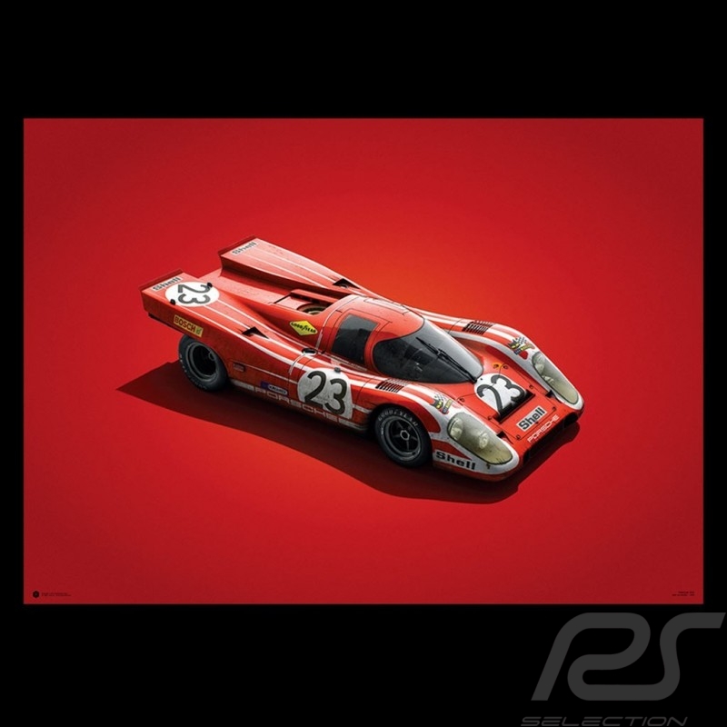 Porsche Poster 917 K 24h Le Mans 1970 Salzburg n°23 vainqueur winner sieger