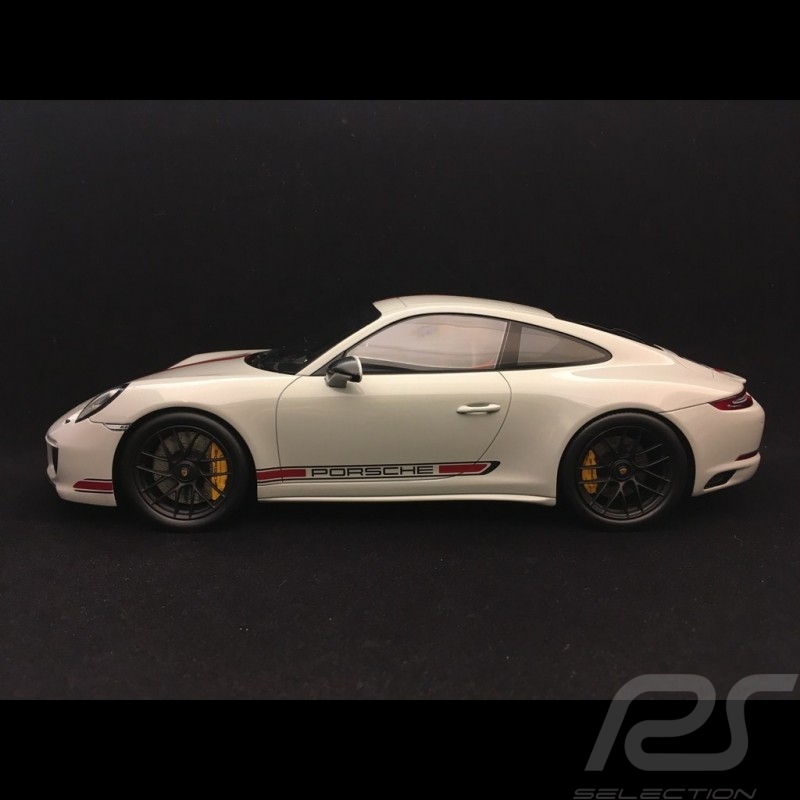 Porsche 911 Carrera GTS type 991 grau / rote Streifen 1/18 Spark WAX02100028