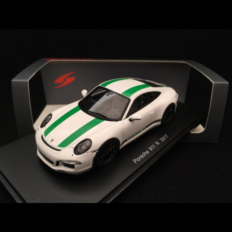 Porsche 911 R type 991 2016 white green stripes 1/43 Spark S4956