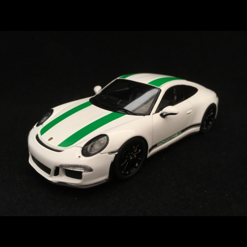 Porsche 911 R type 991 2016 white green stripes 1/43 Spark S4956