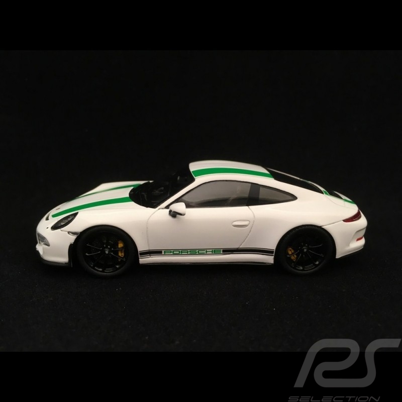 Porsche 911 R type 991 2016 blanc bandes vertes 1/43 Spark S4956