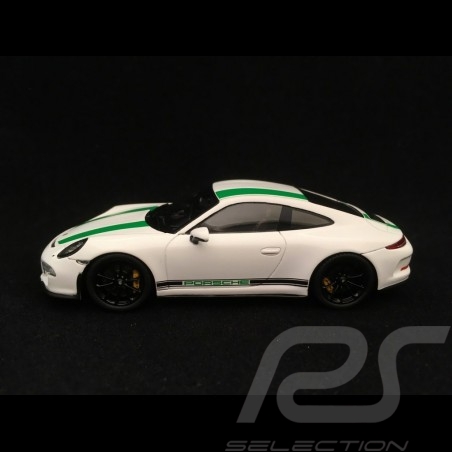 Porsche 911 R type 991 2016 weiß grüne Streifen 1/43 Spark S4956
