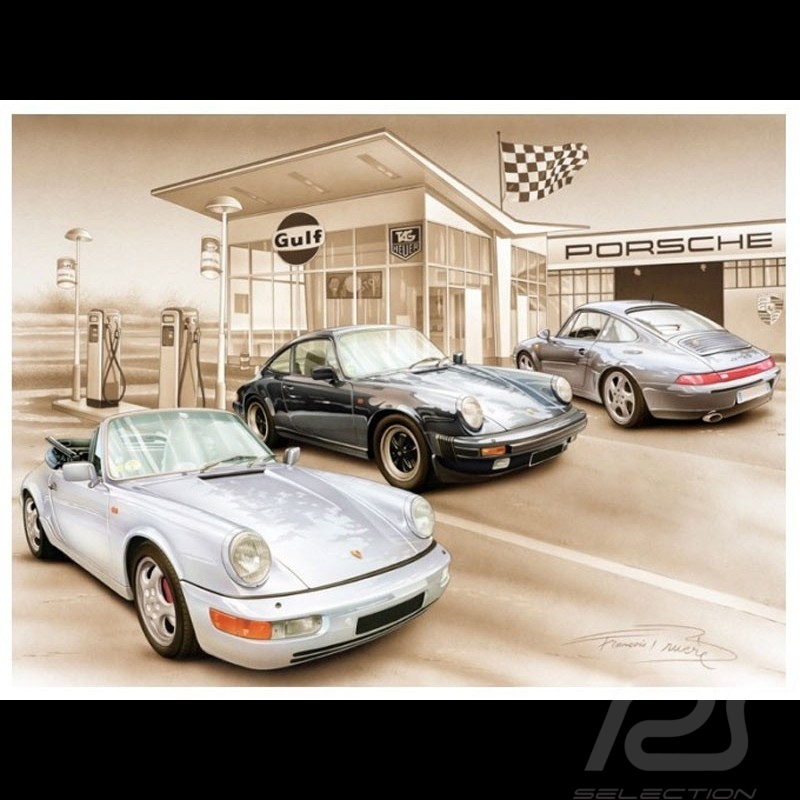 Porsche Poster 911 SC air évolution 1977-1998 François Bruère - N127 Porsche Poster 911 SC air évolution 1977-1998 François Bruère - N127