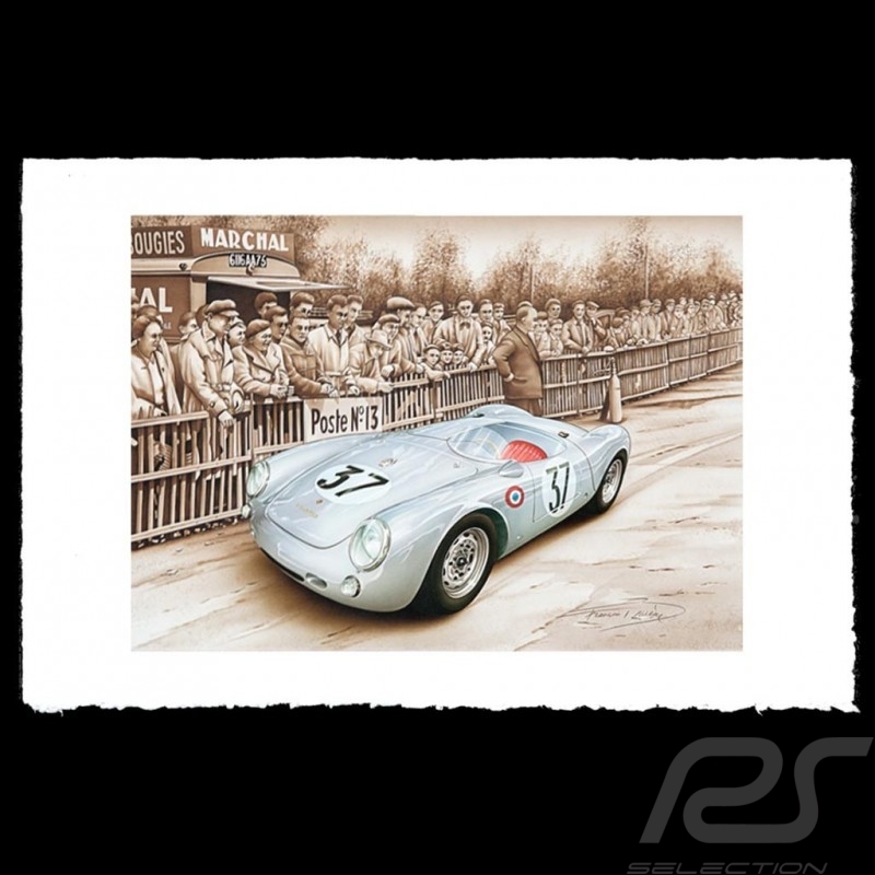 Porsche 804 Grosser Preis von Frankreich reproduction d'une affiche originale de Erich Strenger