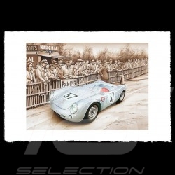 Porsche Poster 550 Le Mans 1955 n° 37 François Bruère - VA123