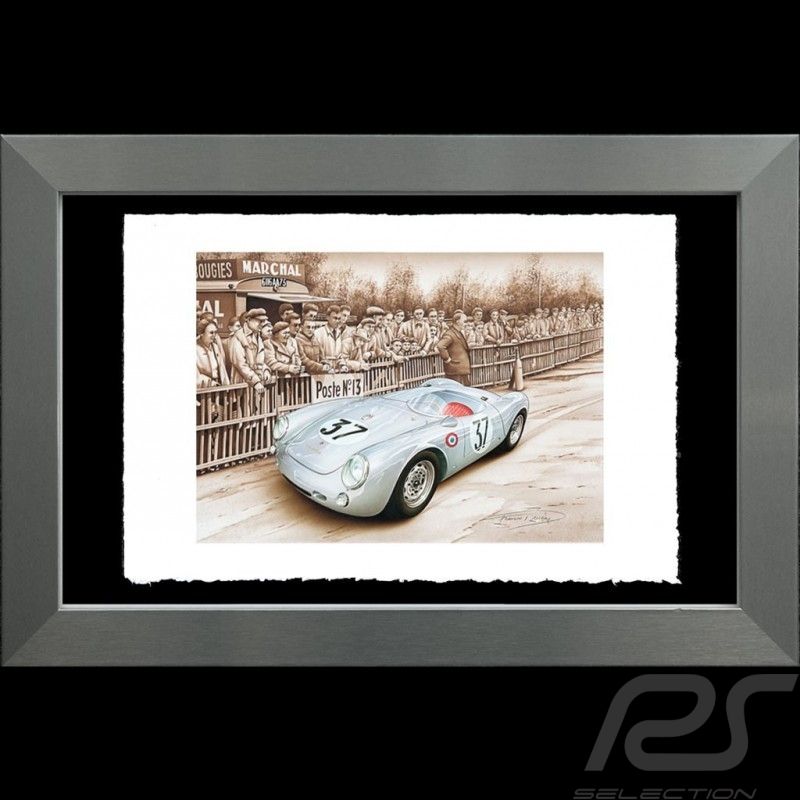Porsche Poster 550 Le Mans 1955 n° 37 François Bruère - VA123